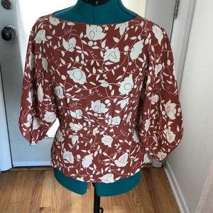 Anna Sui for Anthropologie silk button back blouse